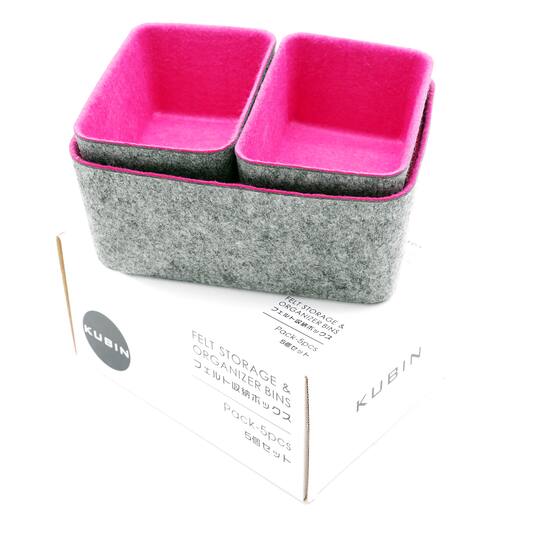 Welaxy Felt 5 Piece Drawer Organizer Bins